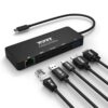 Port USB Type-C to 1 x RJ45,1 x USB3.0 SS,1 x Type-C 85W PD,1 x HDMI2.0,1 x VGA 30cm Cable Dock - Black - Image 4