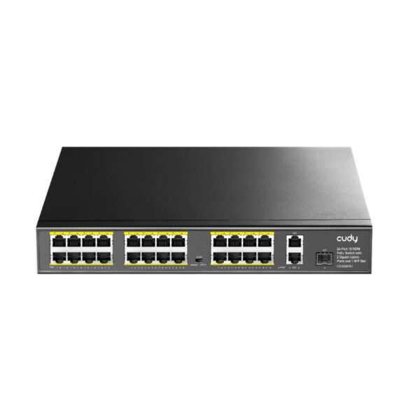 Cudy 24-Port 10/100M,2 Gbe,1 x Gbe Combo SFP,POE Switch,300W