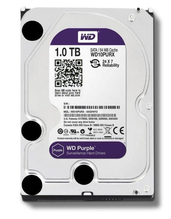 WD Purple 1TB 64MB 3.5" SATA HDD - Image 2